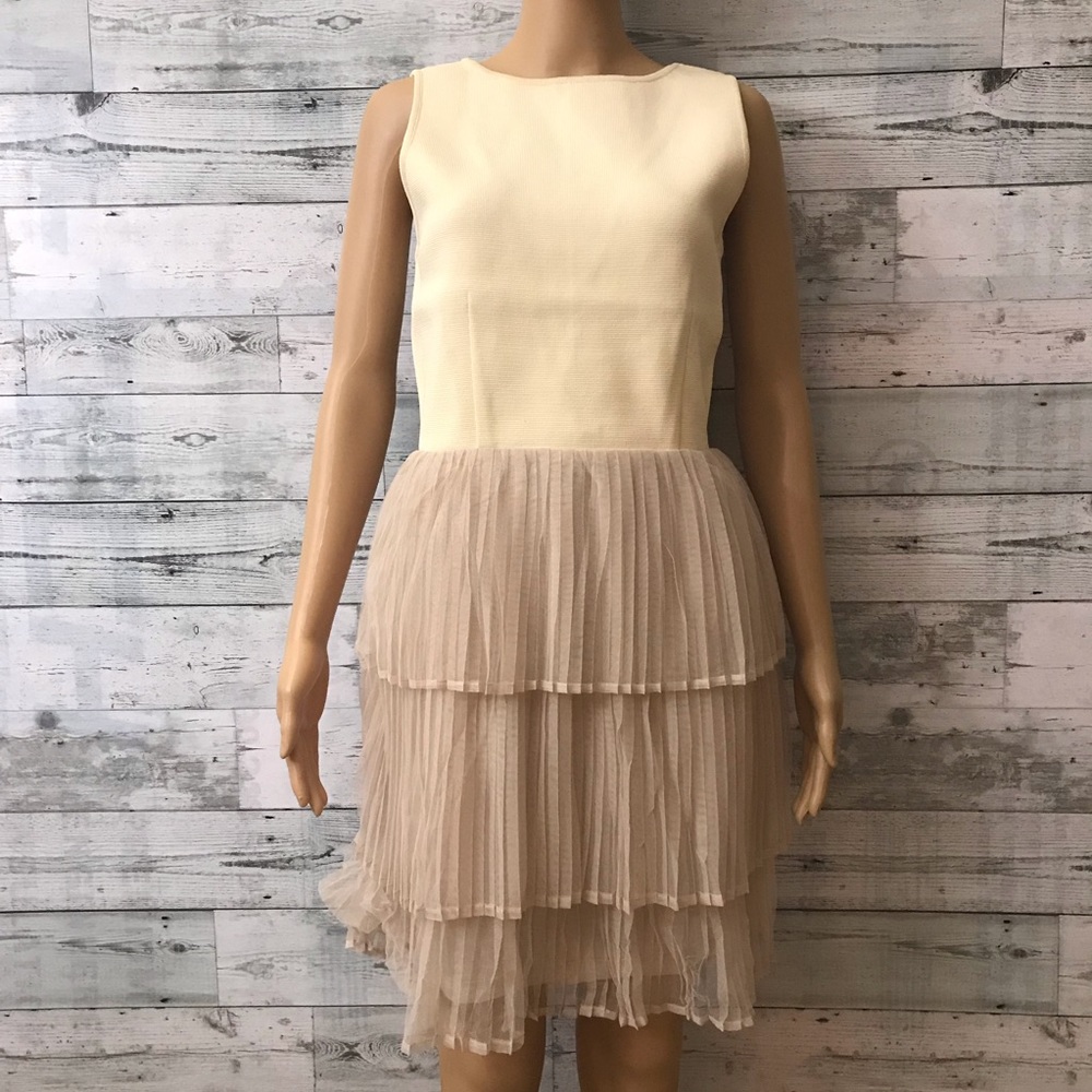 English Factory Sleeveless Deep V Boatneck Dress